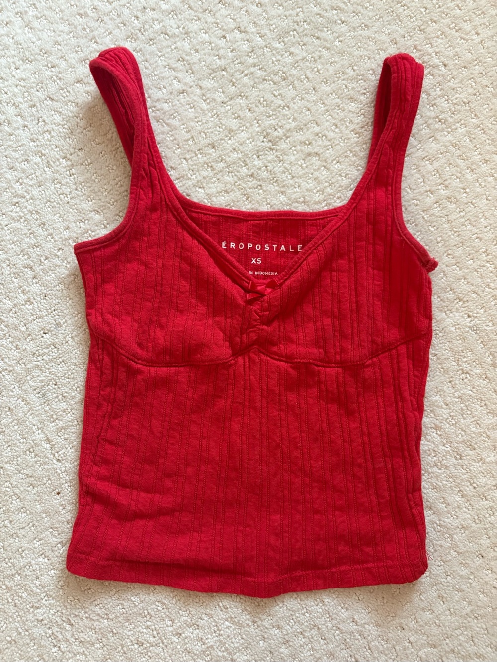 Aeropostale Red Ribbed Camisole Tank - Women's XS
